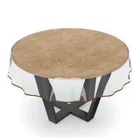 ANRO Tischdecke Transparent abwaschbar Durchsichtig Folie mit Saum in