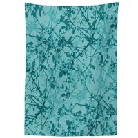 ABAKUHAUS Teal Tischdecke, Tintenzeichnungs-Stilbaum, Für den Inn und Outdoor