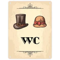 Trendaffe Vintage Herren und Damen WC Schild in beige
