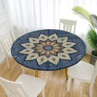 Morbuy Tischdecke Outdoor Rund 100 cm, Elastisch Rund Abwaschbar