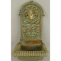 Casa Padrino Jugendstil Wandbrunnen Hellgrün / Rostfarben 36 x