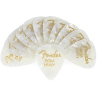 Fender 351 Shape Premium Picks, extra schwer, White Moto,