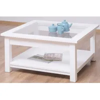 Casa Padrino Couchtisch Landhausstil Weiß Kiefer 90 x 90
