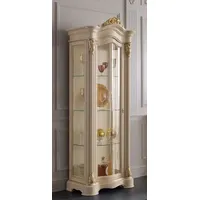 Casa Padrino Luxus Barock Vitrine Cremefarben / Gold -