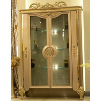 Casa Padrino Luxus Barock Vitrine Grau / Gold 130