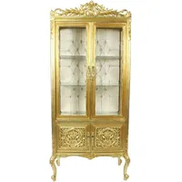 Casa Padrino Barock Vitrine Gold / Cremefarben 100 x