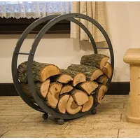 DanDiBo Ambiente Kaminholzregal Kaminholzständer Rund D-70 cm Grau 80004