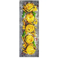 Levandeo Wanduhr Alu-Dibond 30x30cm Uhr Alubild Nudeln Pasta Nudelnest