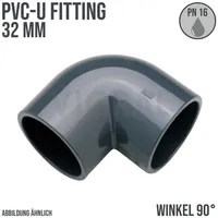 Plimat 32 mm PVC Klebe Fitting Winkel 90° Muffe