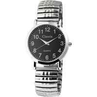 Classix 2700007-002 Herrenuhr mit Metallzugband, silber-schwarz – Silber/Schwarz
