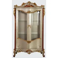 Casa Padrino Luxus Barock Vitrine Silber / Braun /