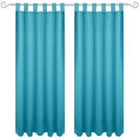 Bestgoodies Dekoschal Ellen Schlaufen 140x175 cm Türkis, blickdichter Vorhang,