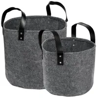 Schramm Schramm® 2 Stück Filztaschen mit Kunstledergriffen ø34cm, ø