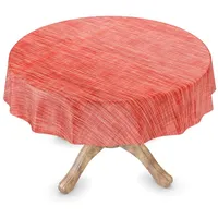 ANRO Tischdecke abwaschbar Wachstuch Wachstuchtischdecke Rund 100cm Schnittkante Leinen