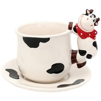 Neuetischkultur Tasse mit Unterteller Kuh