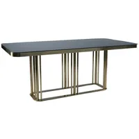 Casa Padrino Luxus Esstisch Antik Gold / Schwarz 200