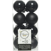 Decoris Weihnachtskugeln Kunststoff 4 cm Schwarz
