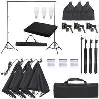 VidaXL Fotostudio-Set mit Beleuchtung und Hintergrund
