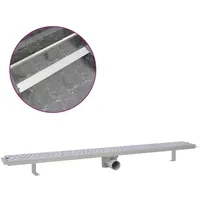 VidaXL Duschrinne 1030x140 mm Edelstahl Löcher-Design