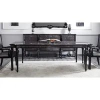 Casa Padrino Luxus Barock Esstisch Grau / Schwarz -