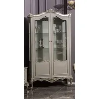 Casa Padrino Luxus Barock Vitrine Grau / Silber 108