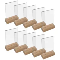 HMF 46940 Acryl Tischaufsteller mit Holzfuß | 10 Stück