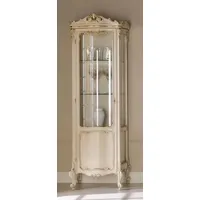Casa Padrino Luxus Barock Vitrine Cremefarben / Silber /