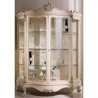 Casa Padrino Luxus Barock Vitrine Creme / Silber 146