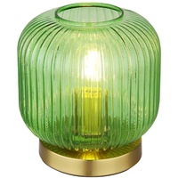 GLOBO Tischlampe Retro Tischleuchte Nachttischlampe Glas grün 1 flammig