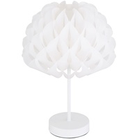 GLOBO Nachttischlampe Tischlampe weiß Tischleuchte Schlafzimmer, Leseleuchte Dekorbögen, modern,