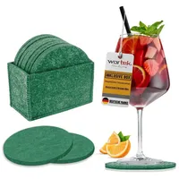 WORTEK Filzuntersetzer rund für Gläser – 10er Set mit