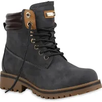 VAN HILL Damen Worker Boots in Grau