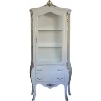 Casa Padrino Barock Vitrine Weiß/Silber- Limited Edition