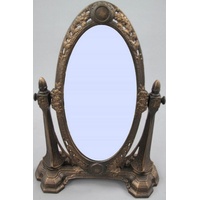 Casa Padrino Jugendstil Schminkspiegel Rustikal Braun H. 45 cm