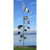 Casa Padrino Luxus XXL Edelstahl Garten Skulptur Sonnenblumen mit