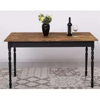 Casa Padrino Landhausstil Esstisch Dunkelbraun / Schwarz 140 x