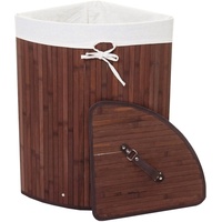Mendler Eckwäschekorb HWC-C21, Laundry Wäschebox Wäschesammler Wäschebehälter, Bambus 61x48x35cm