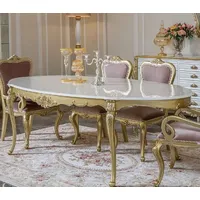 Casa Padrino Luxus Barock Esstisch Weiß / Gold -