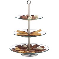 Relaxdays Etagere transparent/silber 40,0 cm