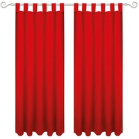 Bestgoodies Dekoschal Ellen Schlaufen 140x175 cm Rot, blickdichter Vorhang,