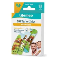 Lifemed 99553 Pflaster Strips Kinderpflaster 10 Stück latexfrei/Farmtiere