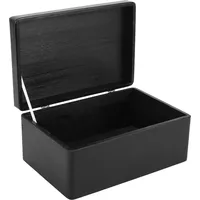 Creative Deco Große Schwarze Holzkiste mit Deckel | 30