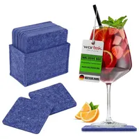 WORTEK Filzuntersetzer eckig für Gläser – 10er Set mit