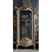 Casa Padrino Luxus Barock Vitrine Antik Silber / Braun
