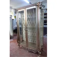 Casa Padrino Luxus Barock Vitrine Silber - Handgefertigter Massivholz