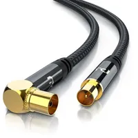 Primewire Antennenkabel gewinkelt mit Braiding - Koax Kupplung 90°