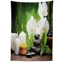 ABAKUHAUS Spa Tischdecke, Zen Steine und Orchideen, Für den