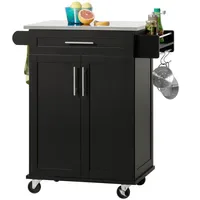 SoBuy Küchenwagen Schwarz