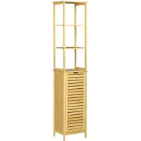 Kleankin Badezimmerschrank 34 x 173 x 30 cm Beige