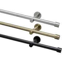 GARDUNA Gardinenstange Ø 16mm "Cap", 1-lauf, edelstahl-optik (ohne Ringe)